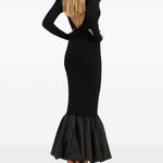 Abito a maniche lunghe con dettaglio cut-out in nero Rotate holiday - donna 