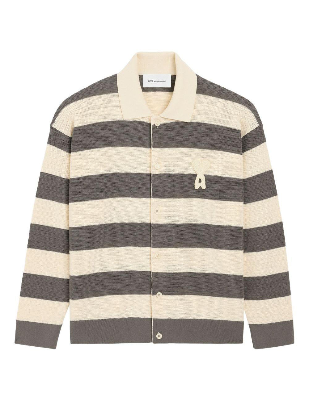 Cardigan ami de coeur con patch cuore in bianco Ami paris - uomo 