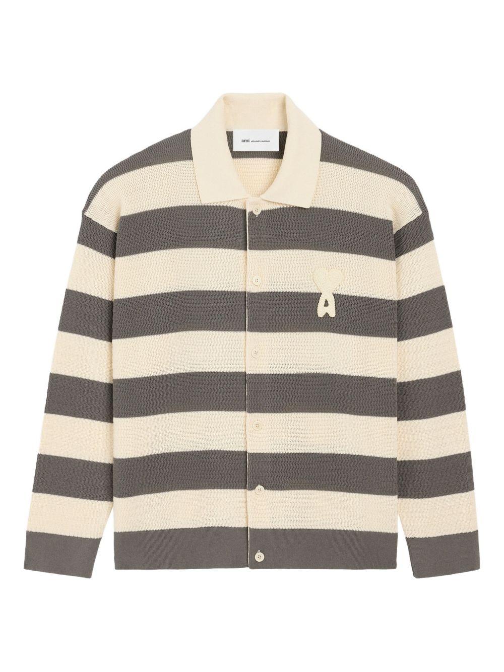 Cardigan ami de coeur con patch cuore in bianco Ami paris - uomo 