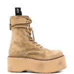 Stivali con zeppa e lacci in marrone R13 - donna 