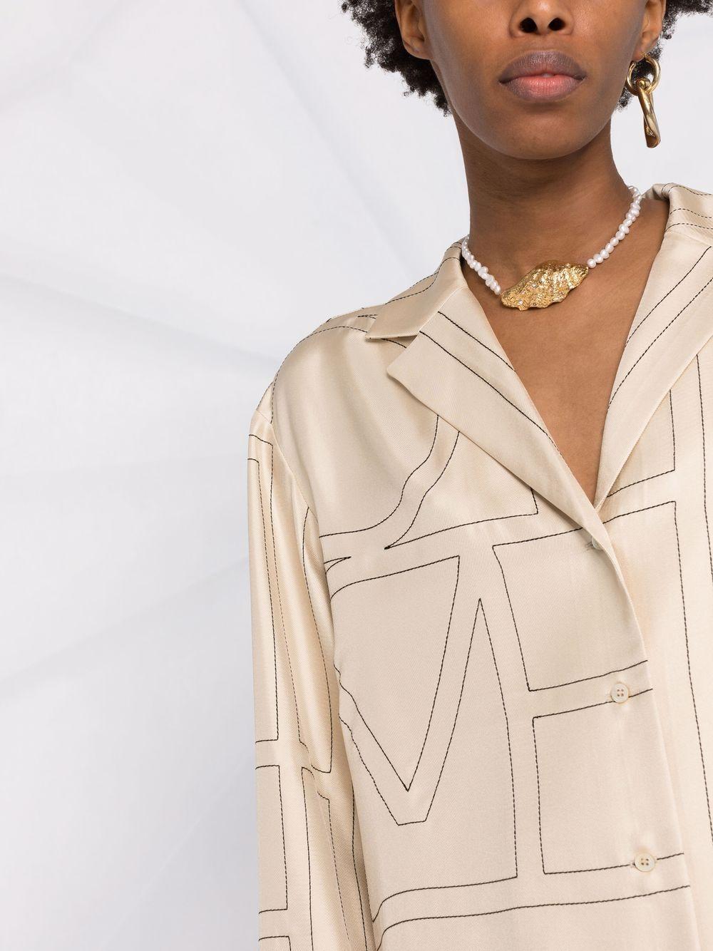 Camicia con monogramma in beige Toteme - donna 
