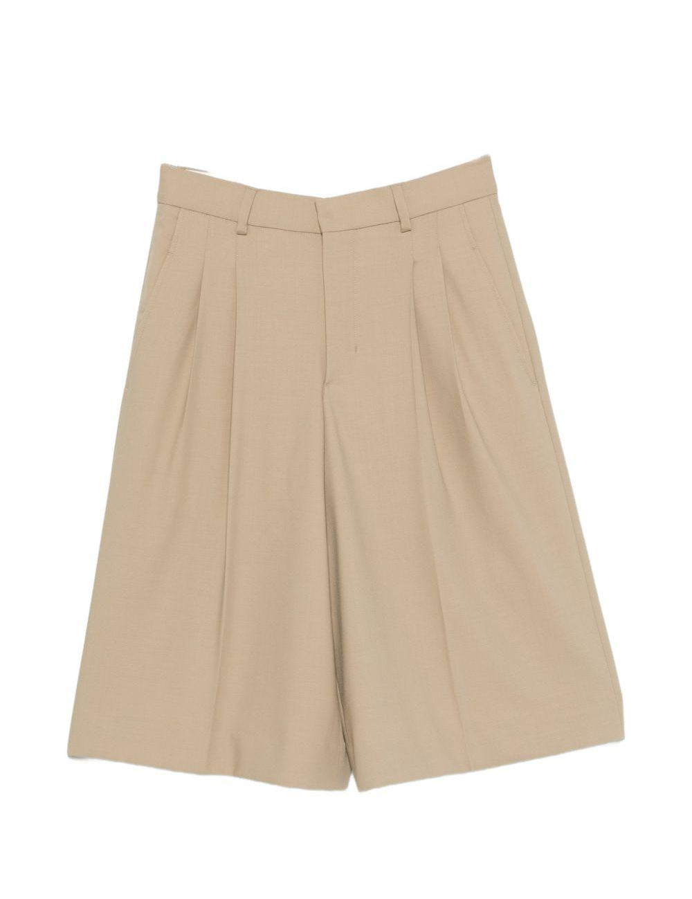 Shorts con pieghe in beige Ami paris - donna 