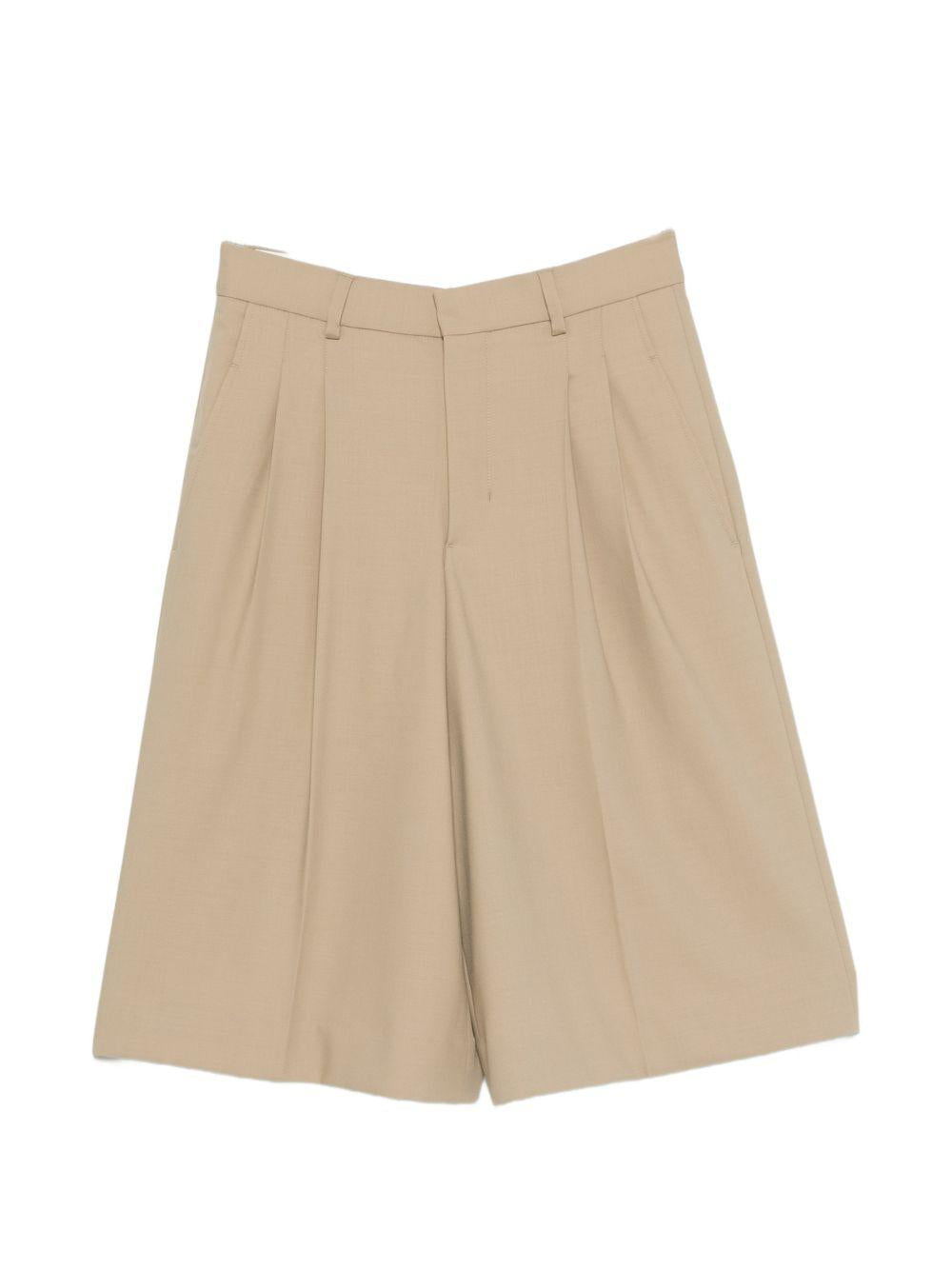 Shorts con pieghe in beige Ami paris - donna 