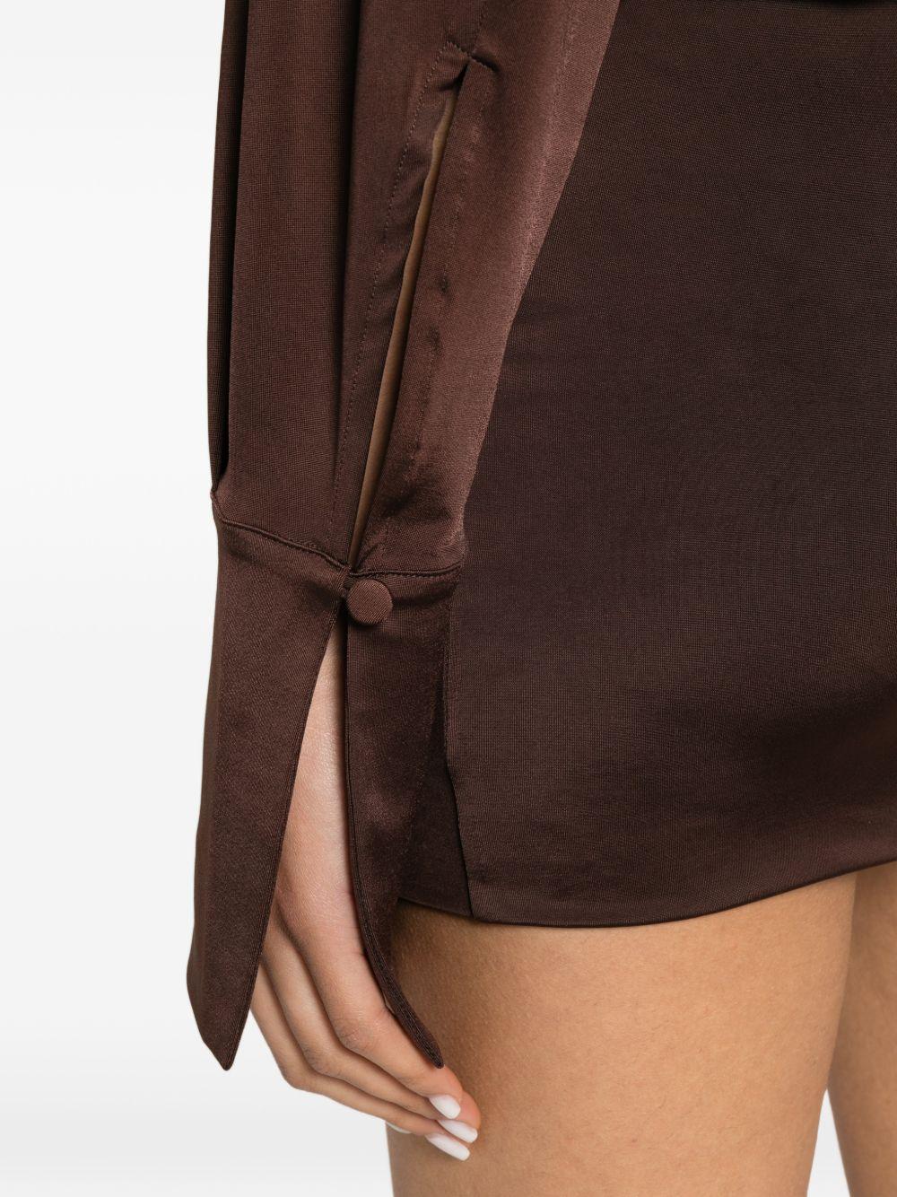 Miniabito drappeggiato a maniche lunghe Lilia in marrone The andamane - donna 