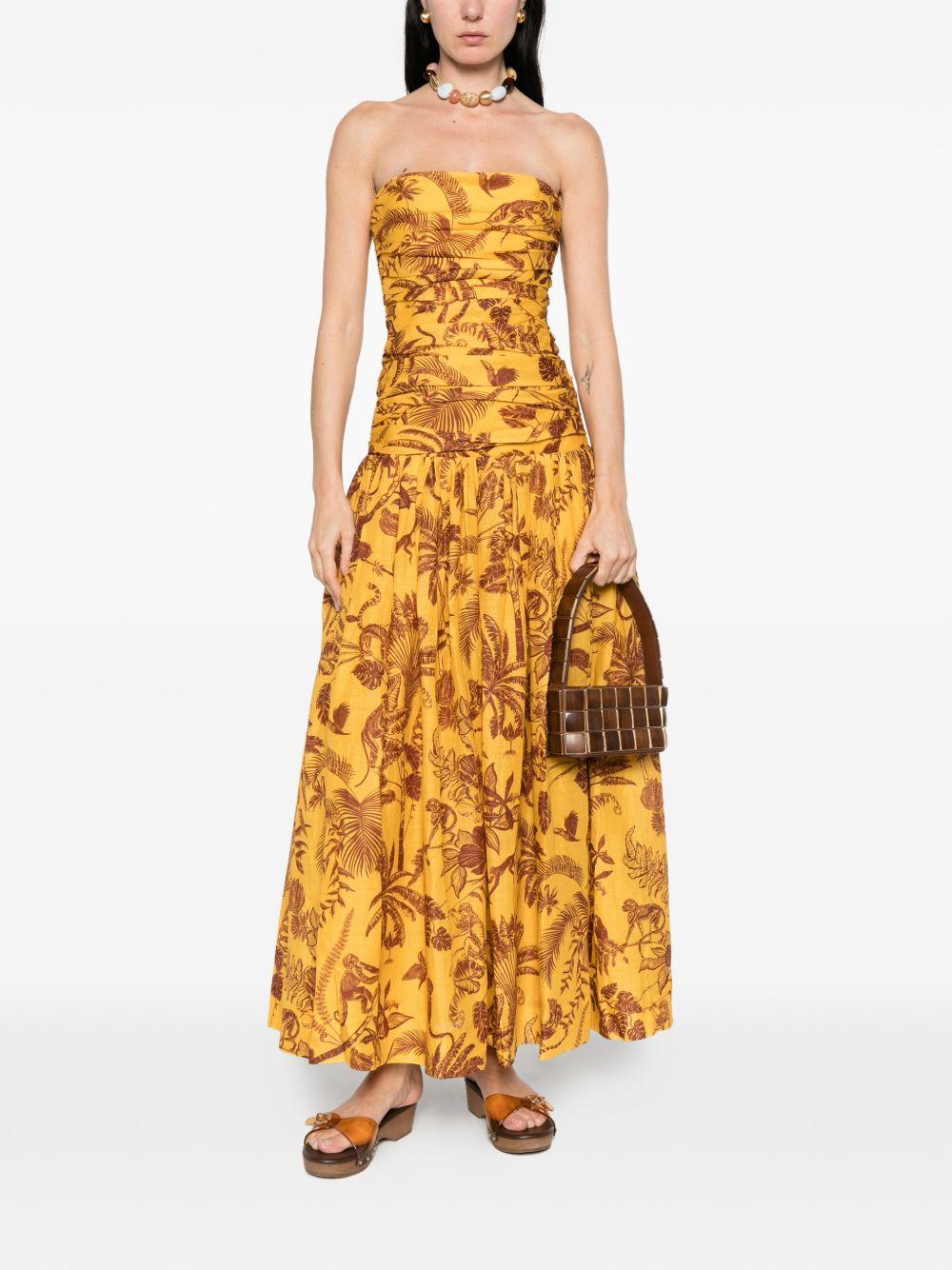 abito lungo senza spalline in giallo ALEMAIS - donna 