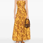 abito lungo senza spalline in giallo ALEMAIS - donna 
