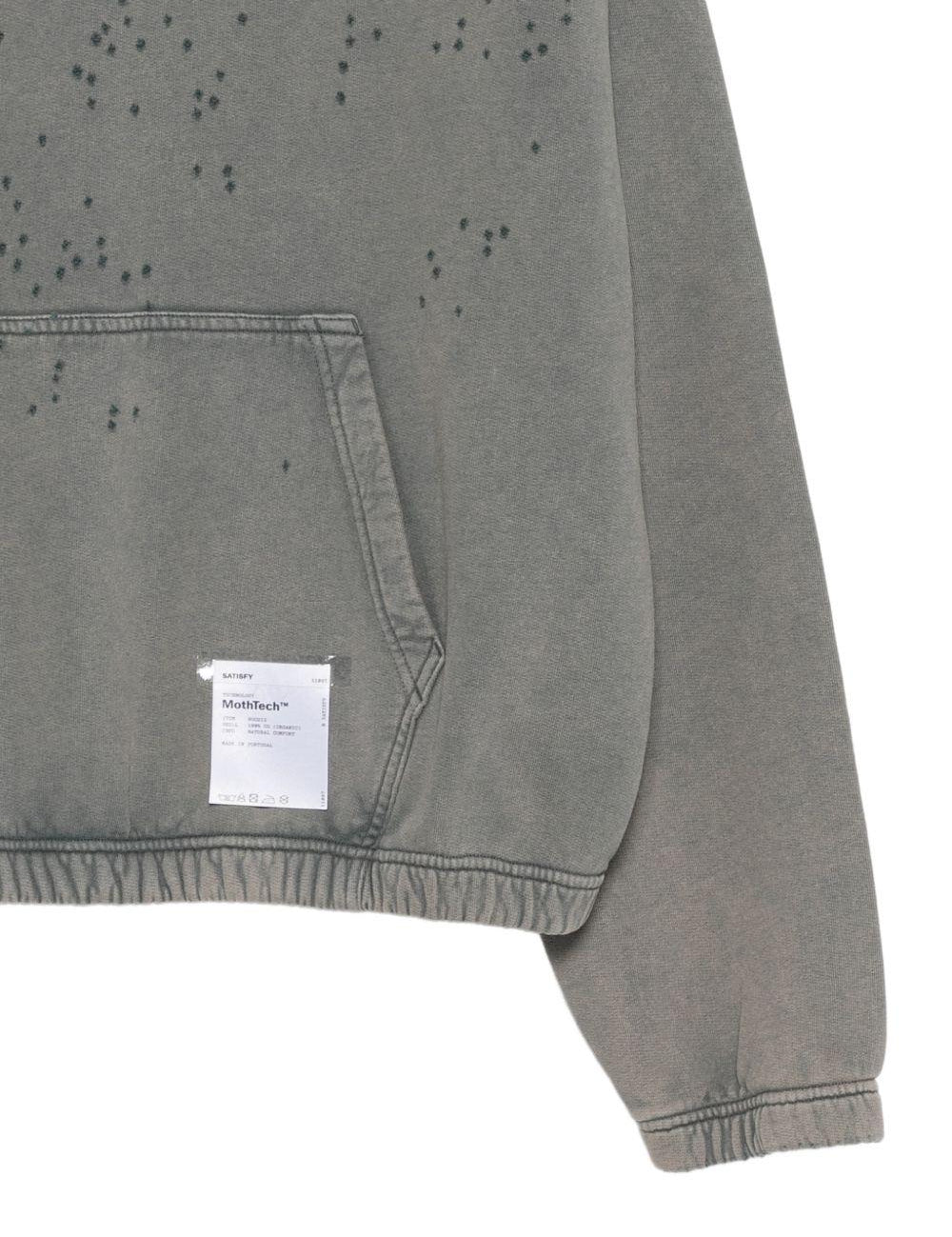 Felpa con cappuccio mothtech in grigio Satisfy - unisex 