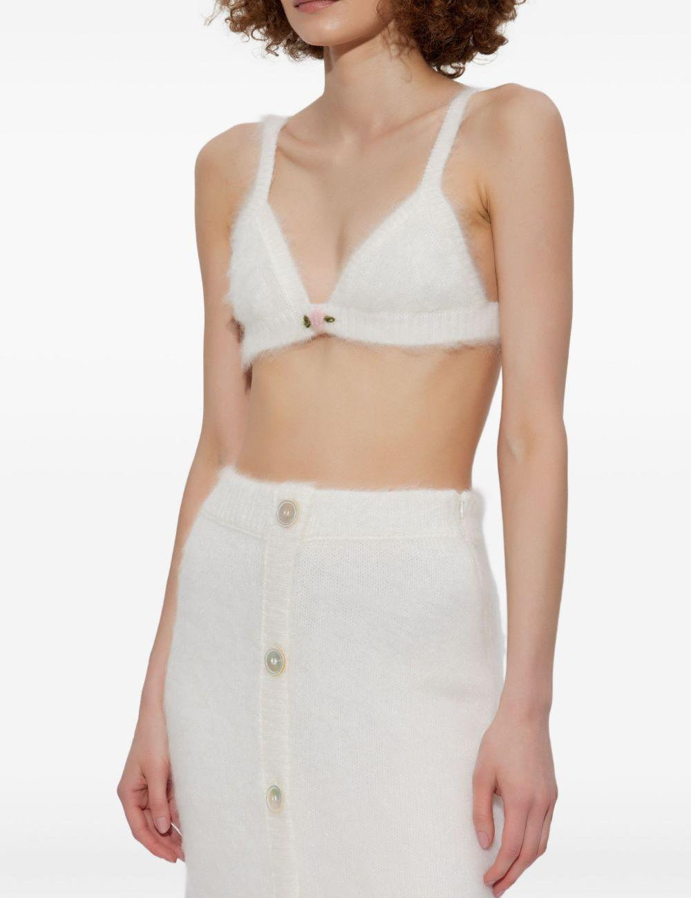 Top con ricamo in mohair  in bianco Alessandra rich - donna 