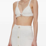 Top con ricamo in mohair  in bianco Alessandra rich - donna 