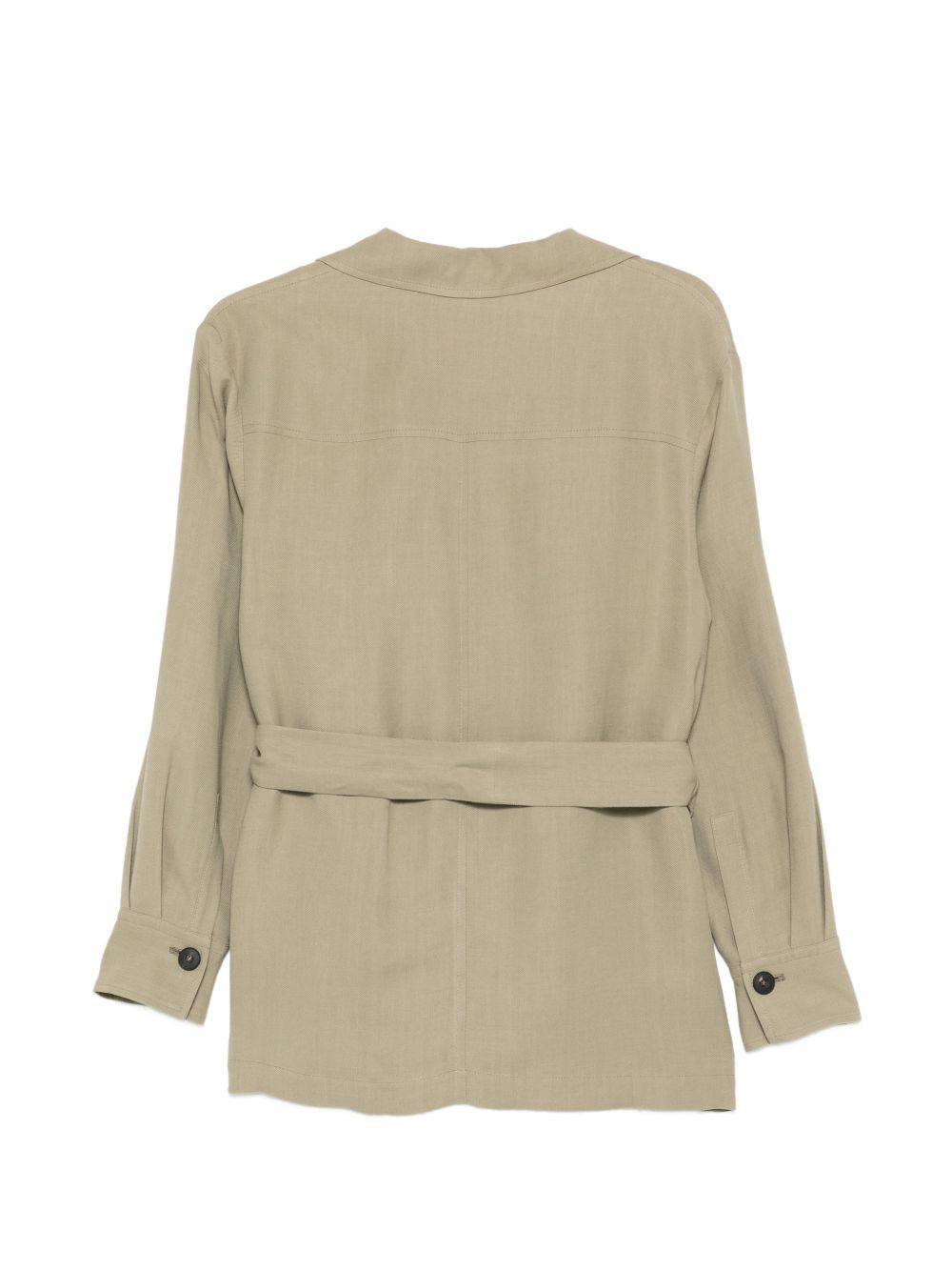 Giacca con cintura e bottoni in verde Antonelli - donna 