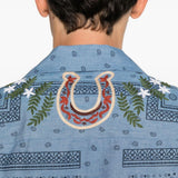 Camicia con motivo cavallo  in blu Baziszt - uomo 