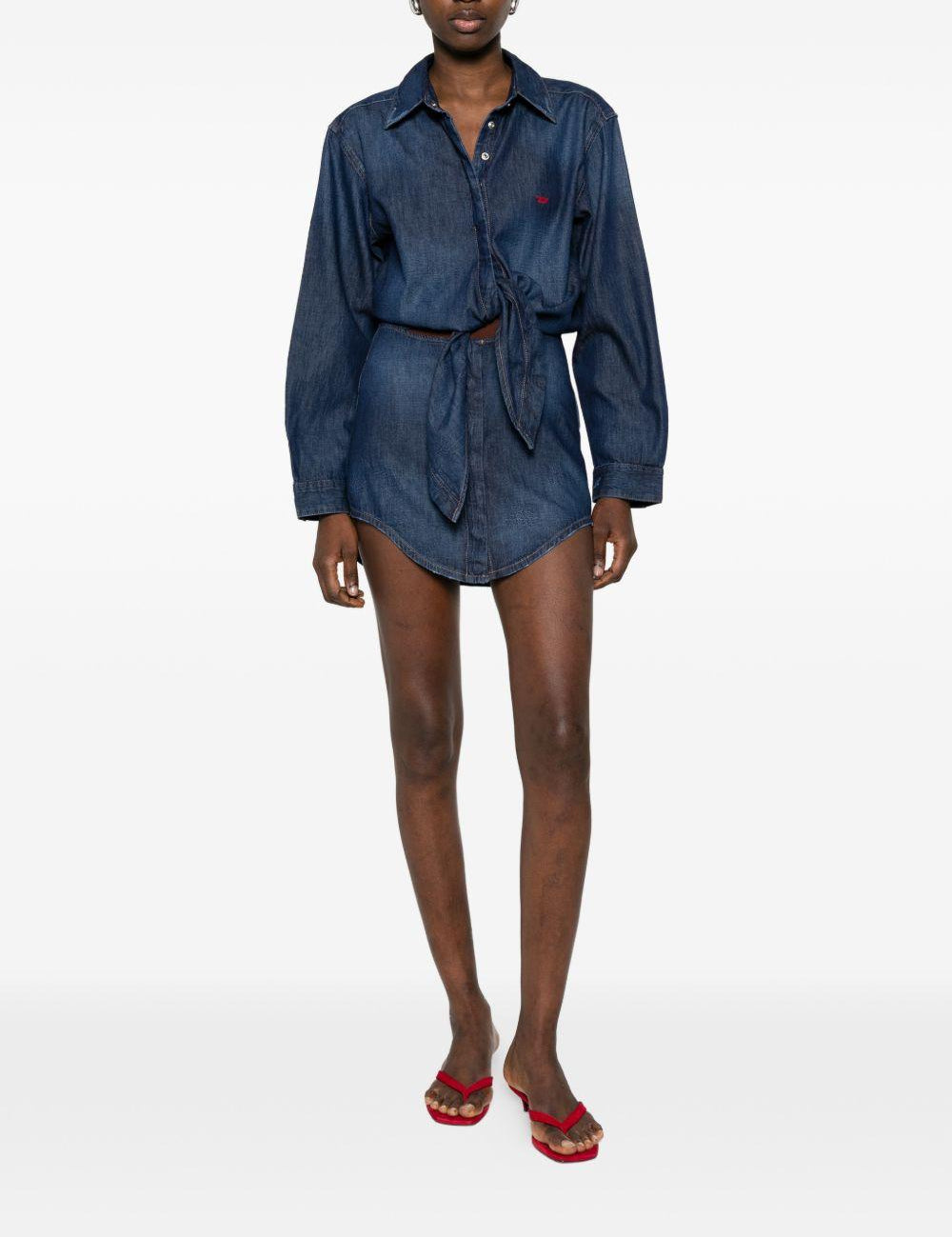 Abito camicia in blu denim Diesel - donna 