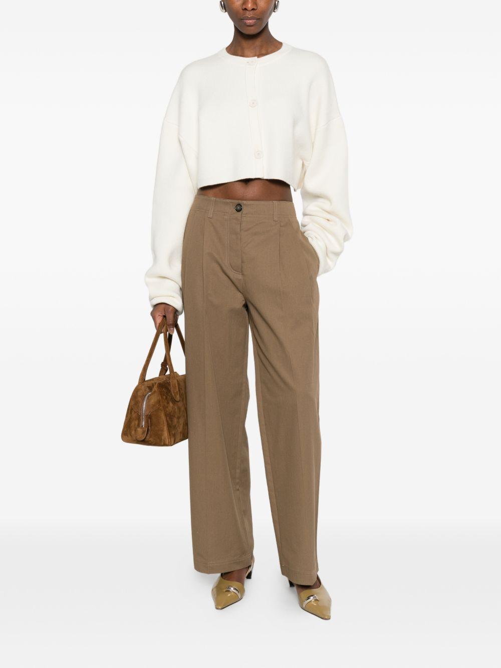 Pantaloni con pieghe in marrone Toteme - donna 