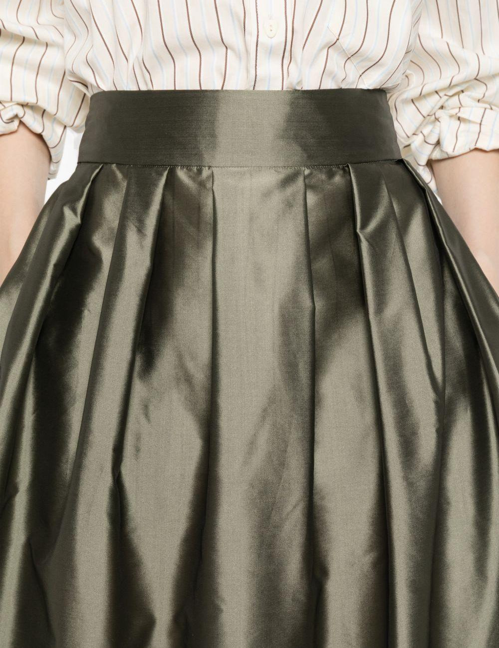 Gonna midi con pieghe effetto in verde 's maxmara - donna 