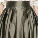 Gonna midi con pieghe effetto in verde 's maxmara - donna 
