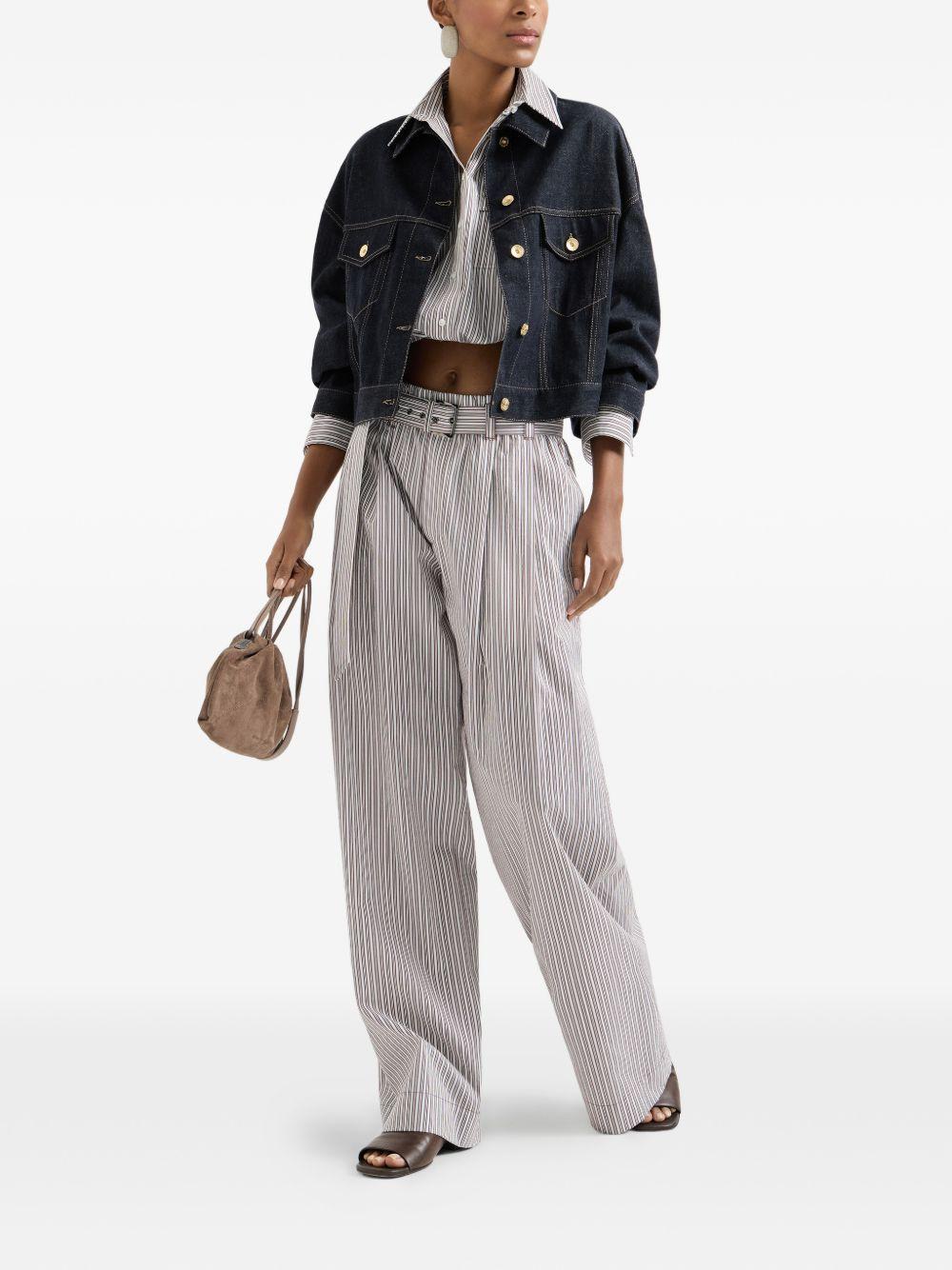 Giacca crop denim in blu Brunello Cucinelli - donna 
