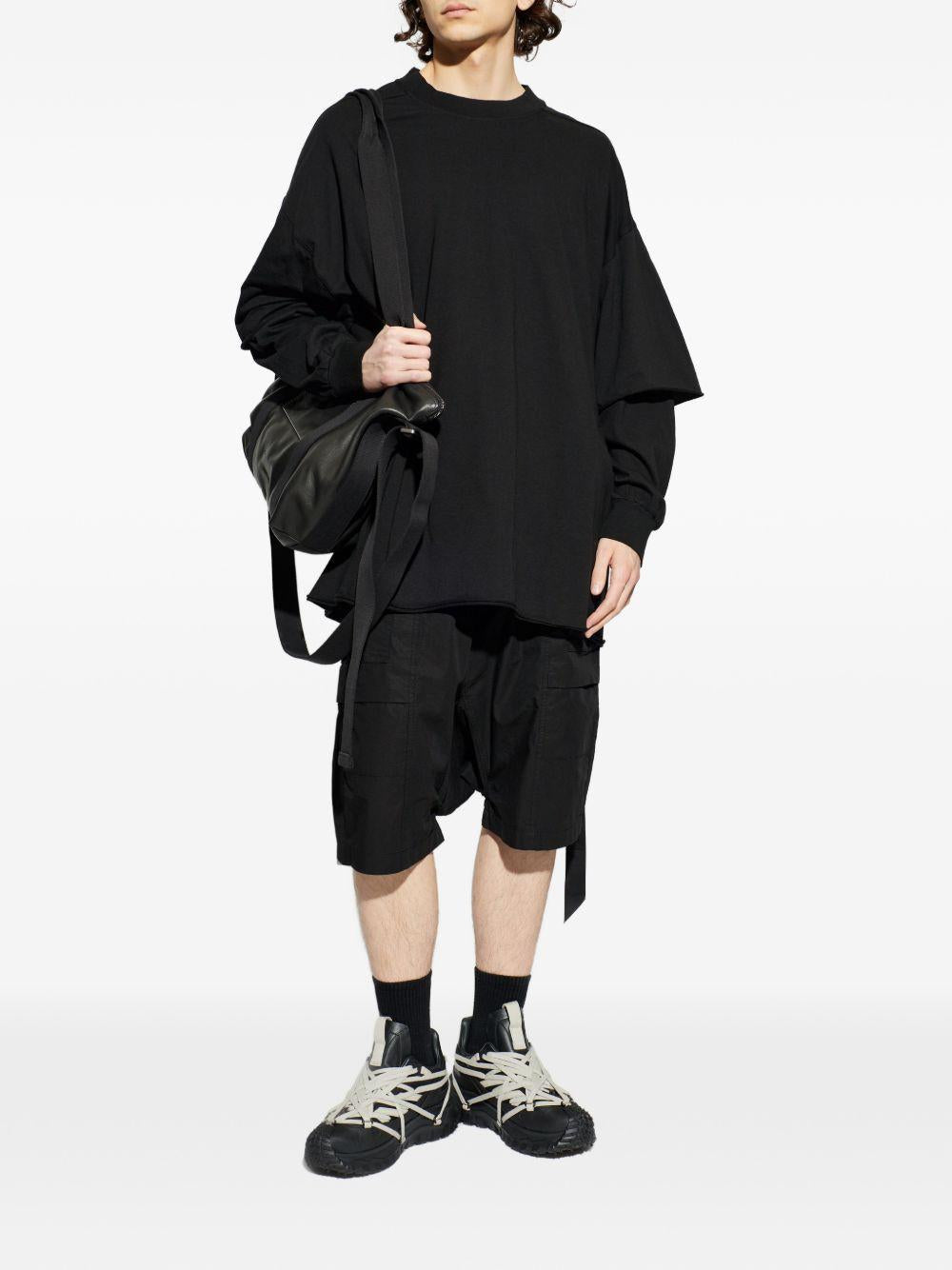 T-shirt con design a strati in nero Rick owens drkshdw - uomo 