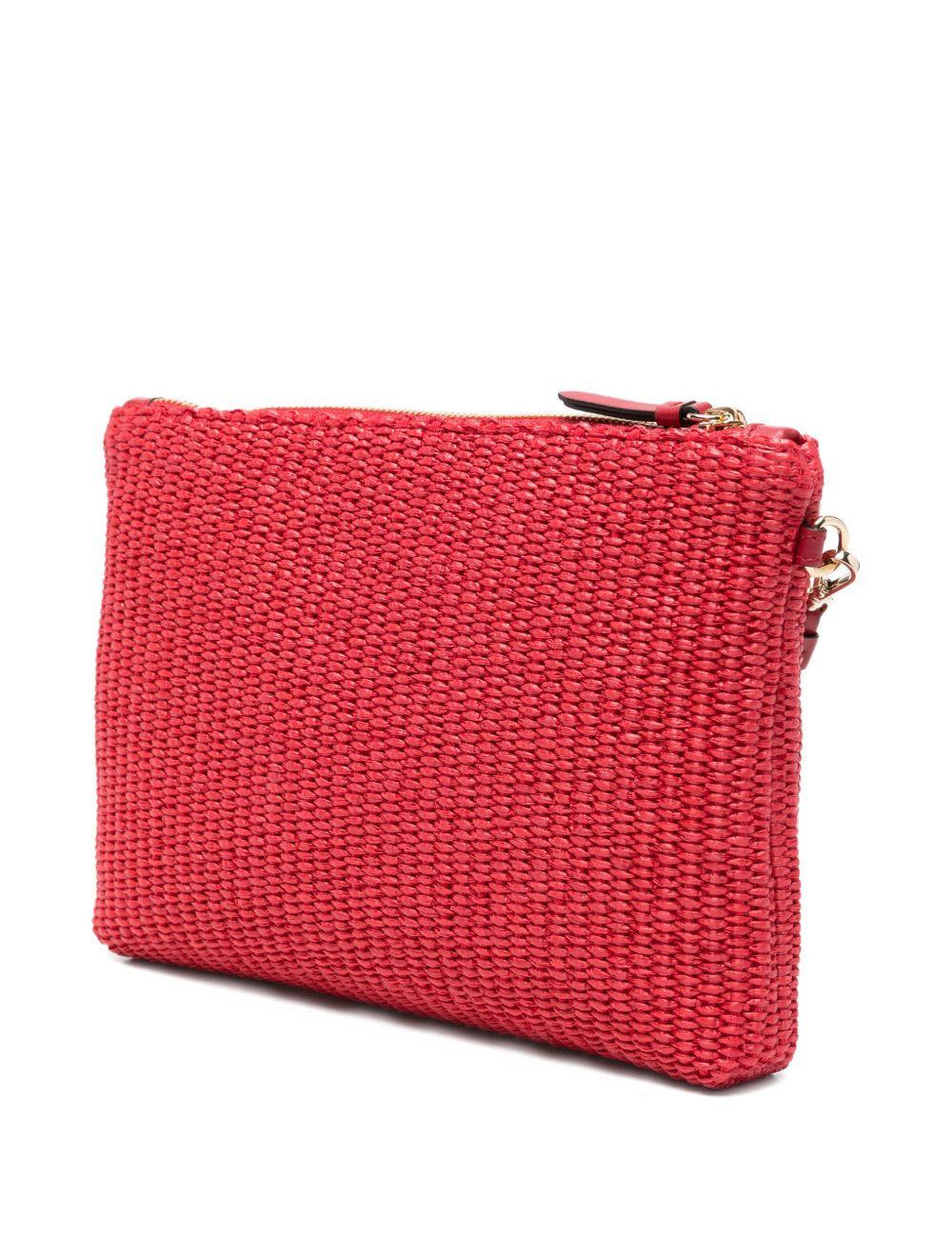 Clutch con logo stampato in rafia in rosso Jimmy choo - donna 