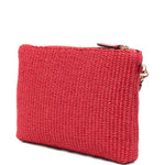 Clutch con logo stampato in rafia in rosso Jimmy choo - donna 