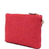 Clutch con logo stampato in rafia in rosso Jimmy choo - donna 