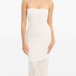 Abito lungo senza spalline in bianco Rotate - donna 