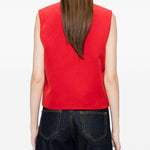 Gilet con bottoni gliss in rosso Blazé milano - donna 