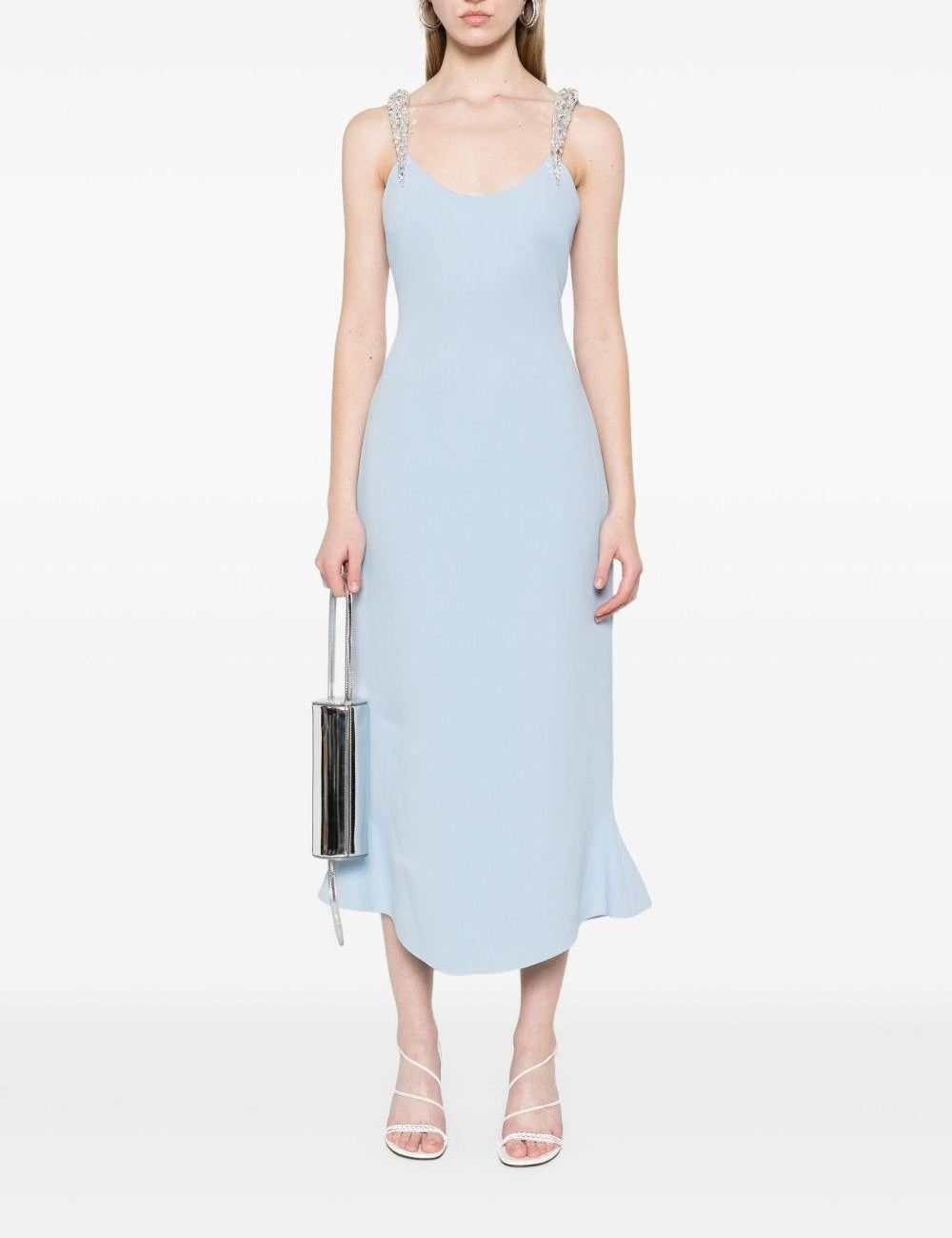 Abito con ricamo in azzurro chiaro David Koma - donna 