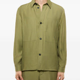 Giacca-camicia con ricamo in verde Laneus - uomo 