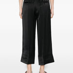 Pantaloni satinati con coulisse in nero Toteme - donna 