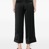 Pantaloni satinati con coulisse in nero Toteme - donna 