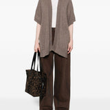 Cardigan a maniche corte in beige Gotha - donna 