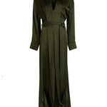 Abito in raso drappeggiato in verde oliva Victoria Beckham - donna 