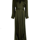 Abito in raso drappeggiato in verde oliva Victoria Beckham - donna 