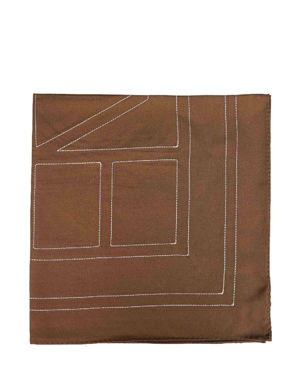 Foulard in seta con monogramma in marrone Toteme - donna 