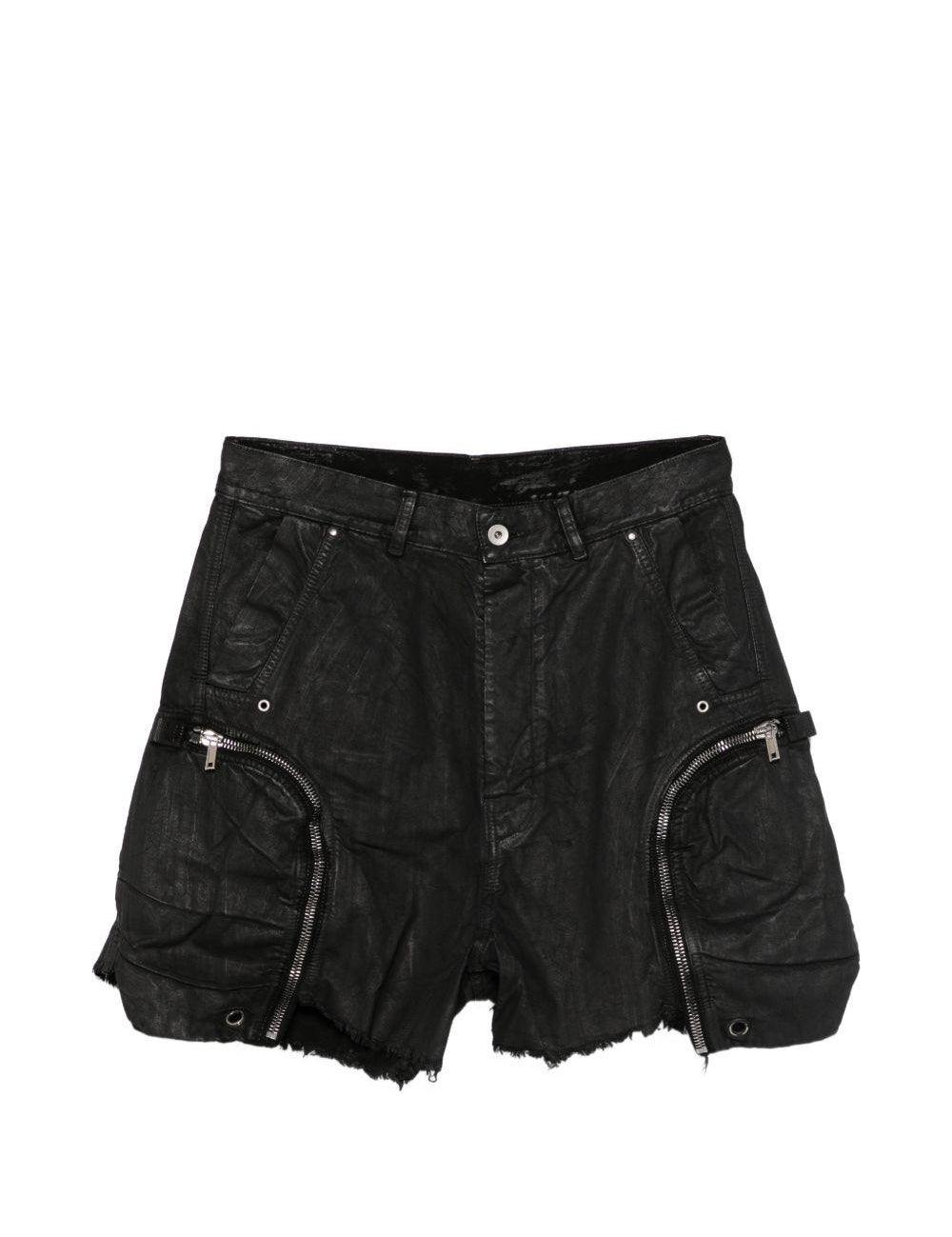 Shorts bauhaus con bordi sfilacciati in nero Rick owens drkshdw - uomo 