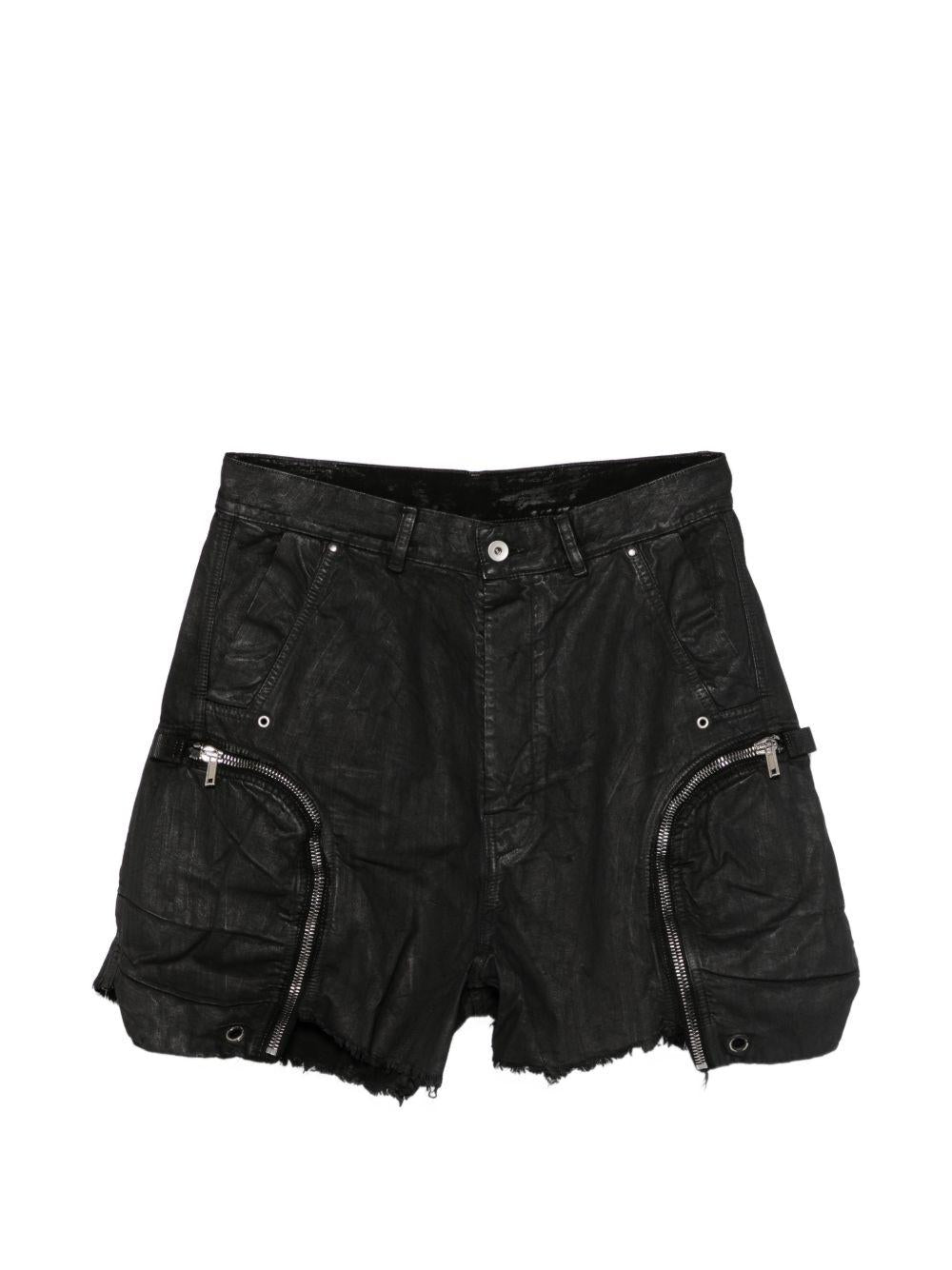 Shorts bauhaus con bordi sfilacciati in nero Rick owens drkshdw - uomo 