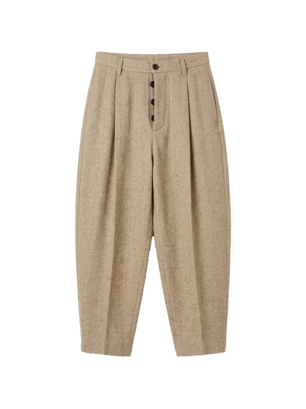 Pantaloni a vita alta pirde in beige Uma Wang - donna 