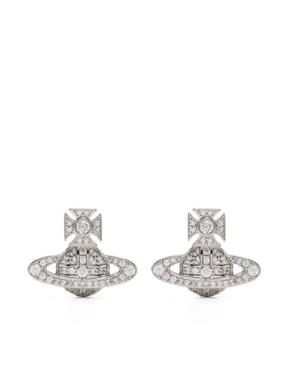 Orecchini a bottone con cristalli in argento Vivienne westwood - donna 
