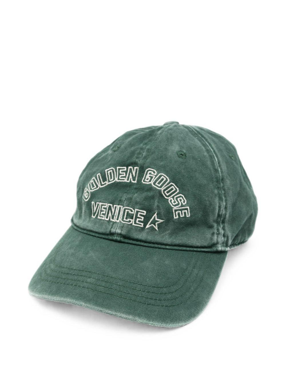 Cappello da baseball con logo in verde 