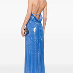 Abito drappeggiato reannon con paillettes in blu Simkhai - donna 