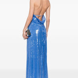 Abito drappeggiato reannon con paillettes in blu Simkhai - donna 