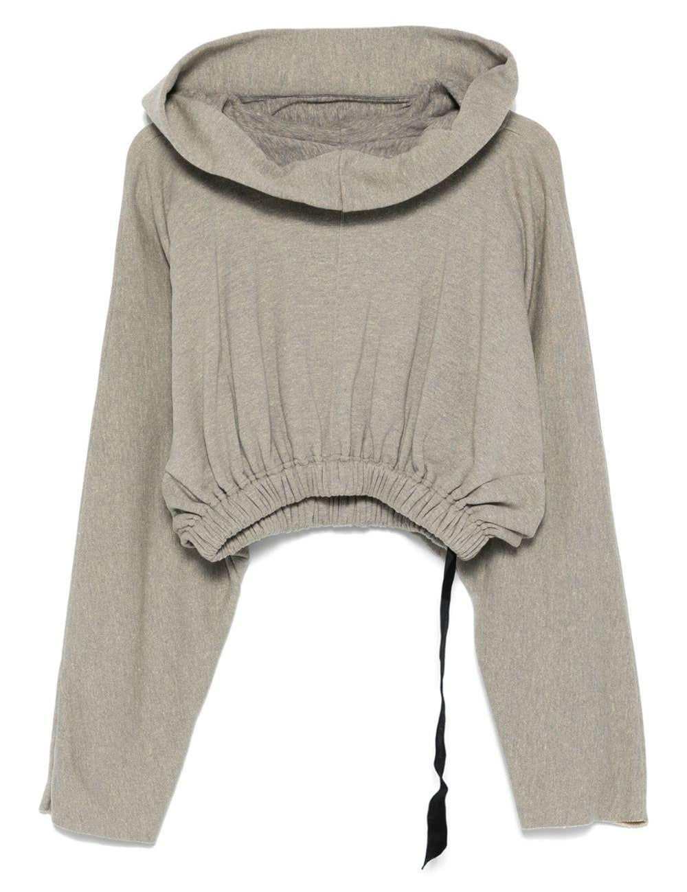 Felpa con cappuccio con coulisse  in grigio Rick owens drkshdw - donna 