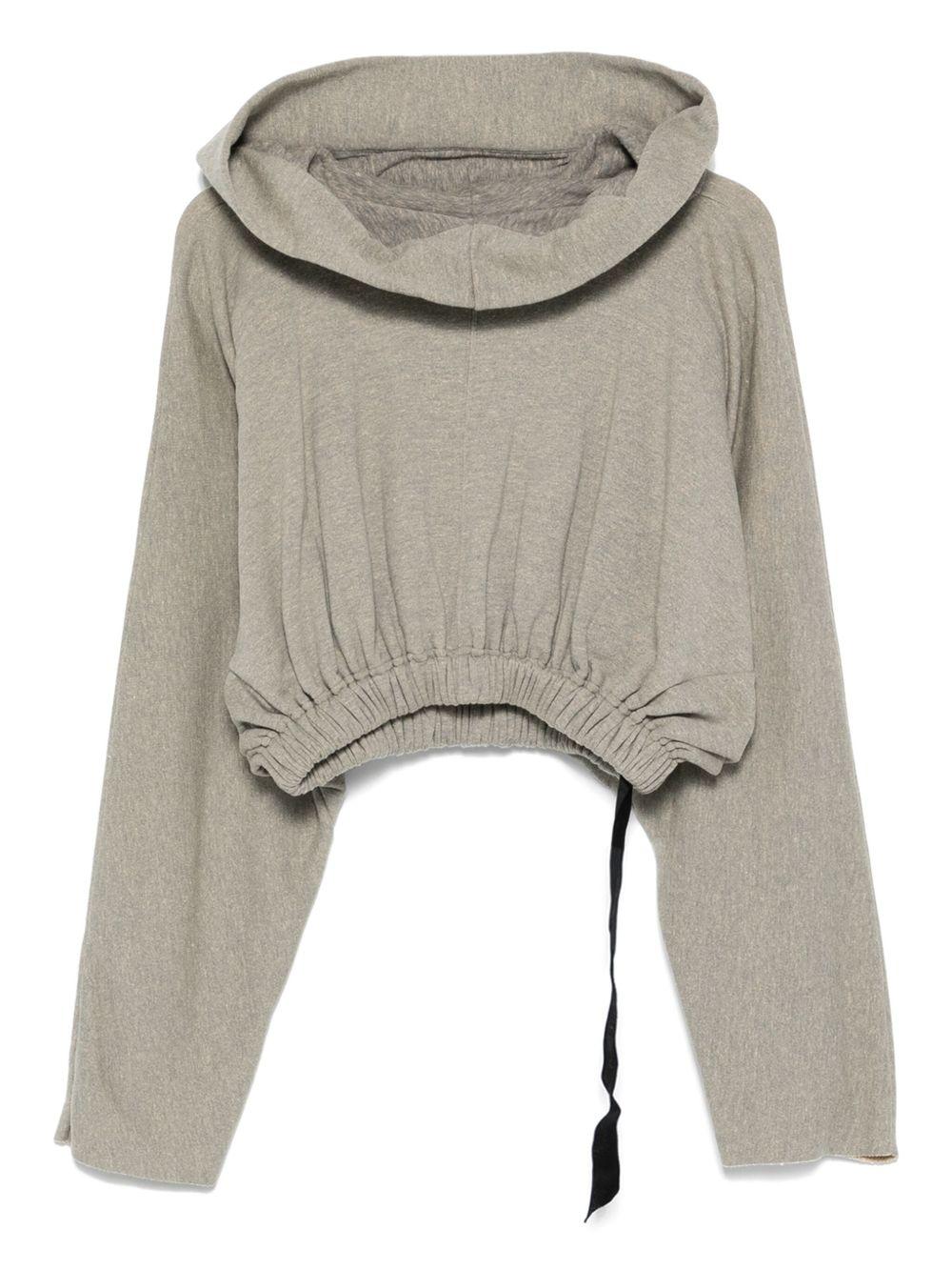 Felpa con cappuccio con coulisse  in grigio Rick owens drkshdw - donna 