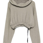 Felpa con cappuccio con coulisse  in grigio Rick owens drkshdw - donna 