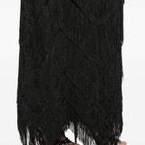 Gonna lunga con frange in nero Bless - donna 