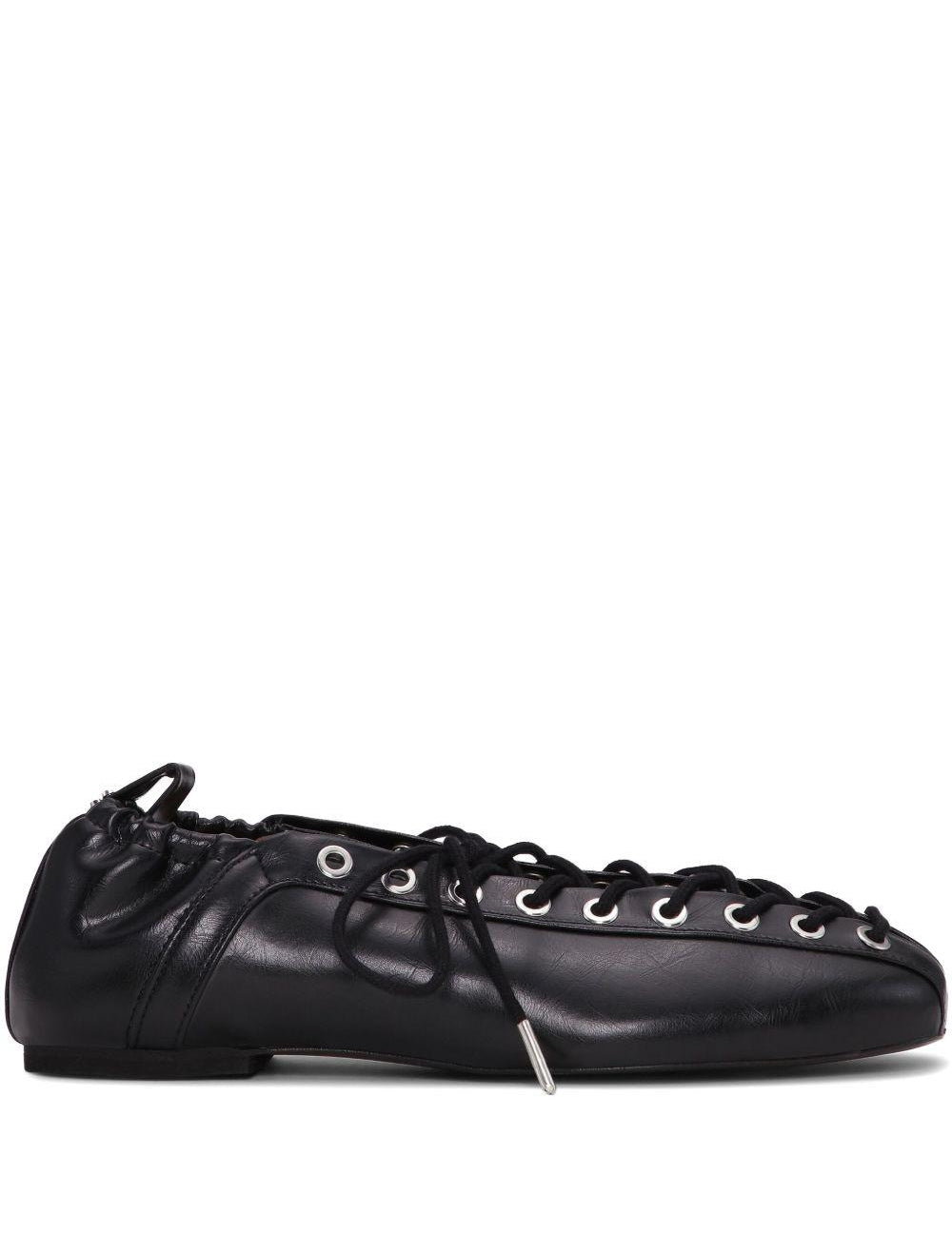 Ballerine stringate in nero Ganni - donna 