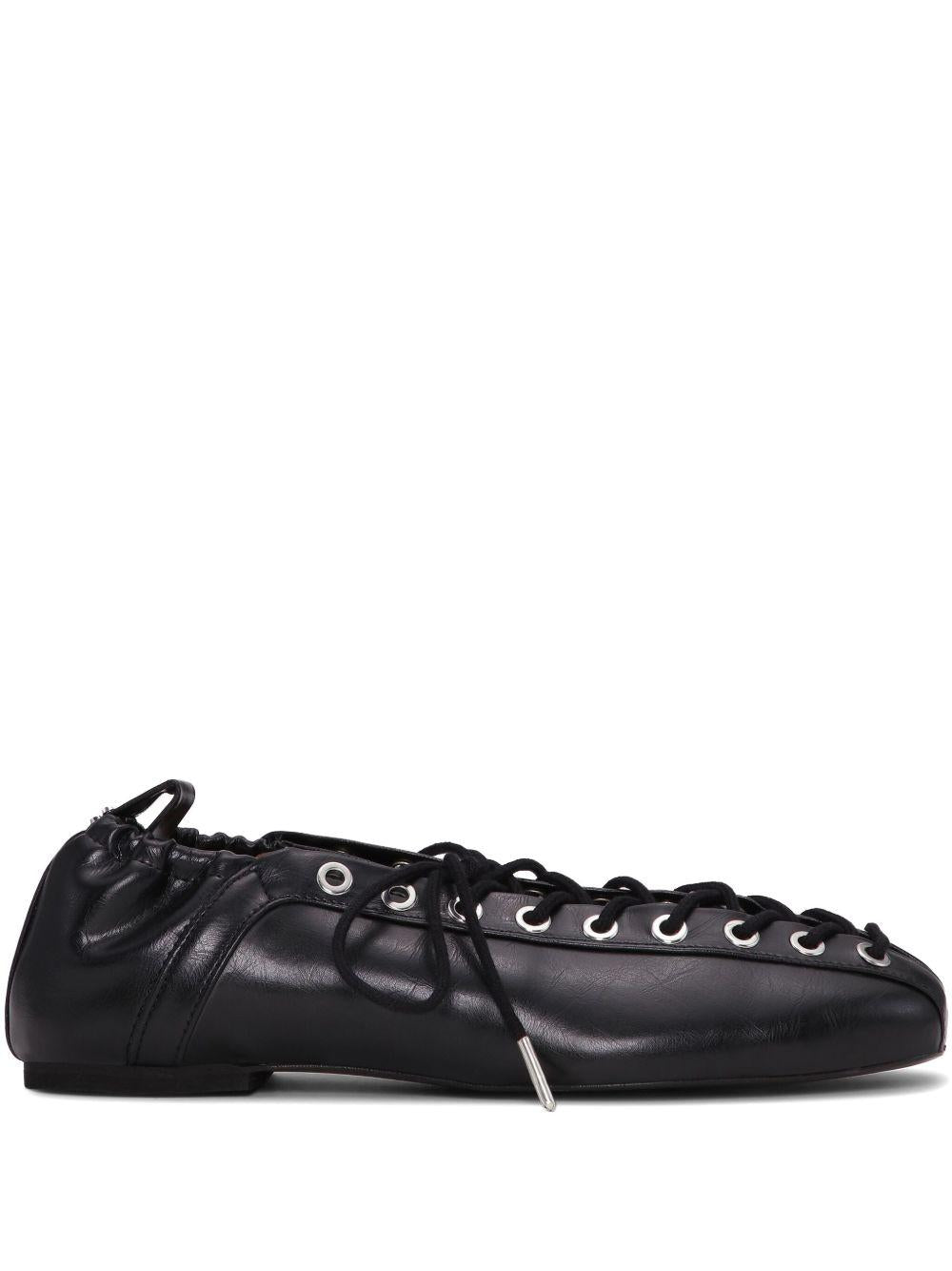 Ballerine stringate in nero Ganni - donna 