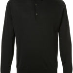Polo a maniche lunghe in nero John smedley - uomo 