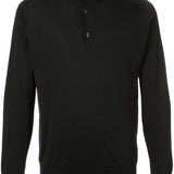 Polo a maniche lunghe in nero John smedley - uomo 