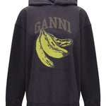 Felpa con stampa Banana in nero Ganni - donna 